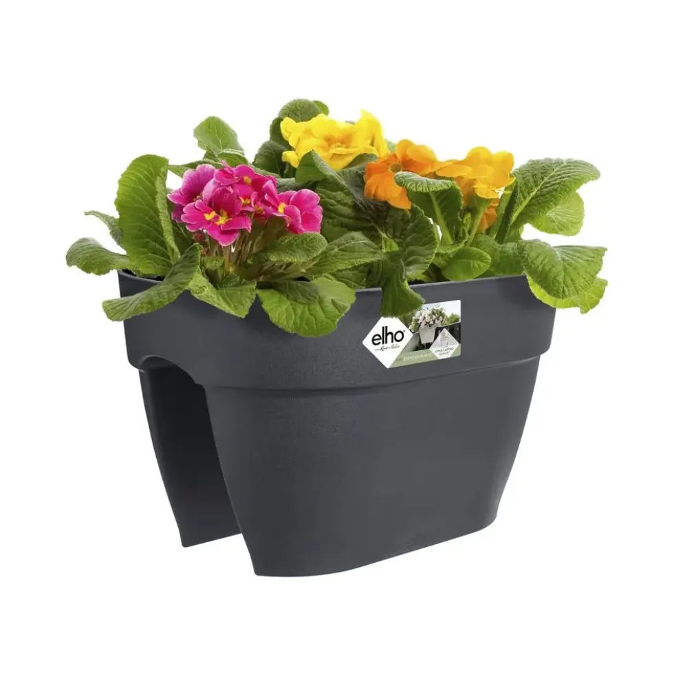 Jardinière flower bridge en plastique recyclé Elho Viba Campana - 22 x 26 x 39 cm Anthracite