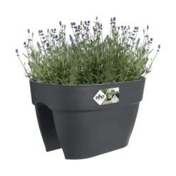 Jardinière flower bridge en plastique recyclé Elho Viba Campana - 22 x 26 x 39 cm Anthracite