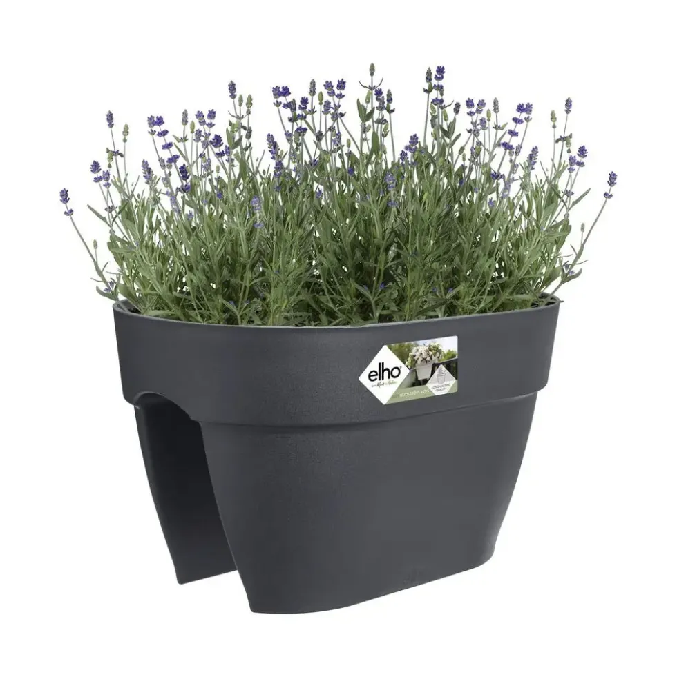 Jardinière flower bridge en plastique recyclé Elho Viba Campana - 22 x 26 x 39 cm Anthracite