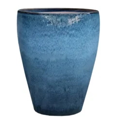 Jarre en grès émaillé bleu Océan Decolines Littoral - Ø 32 x H 36 cm