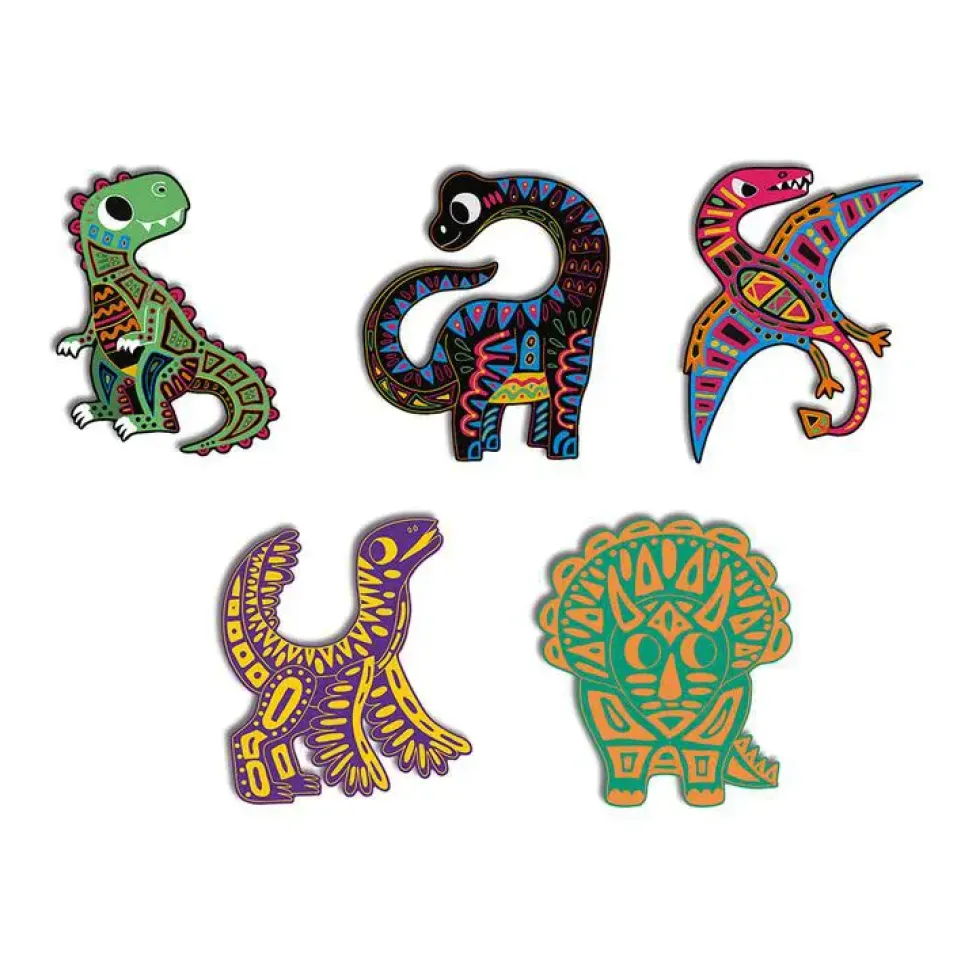 Jeu créatif Scratch art dinosaures silhouettes – Dès 5 ans