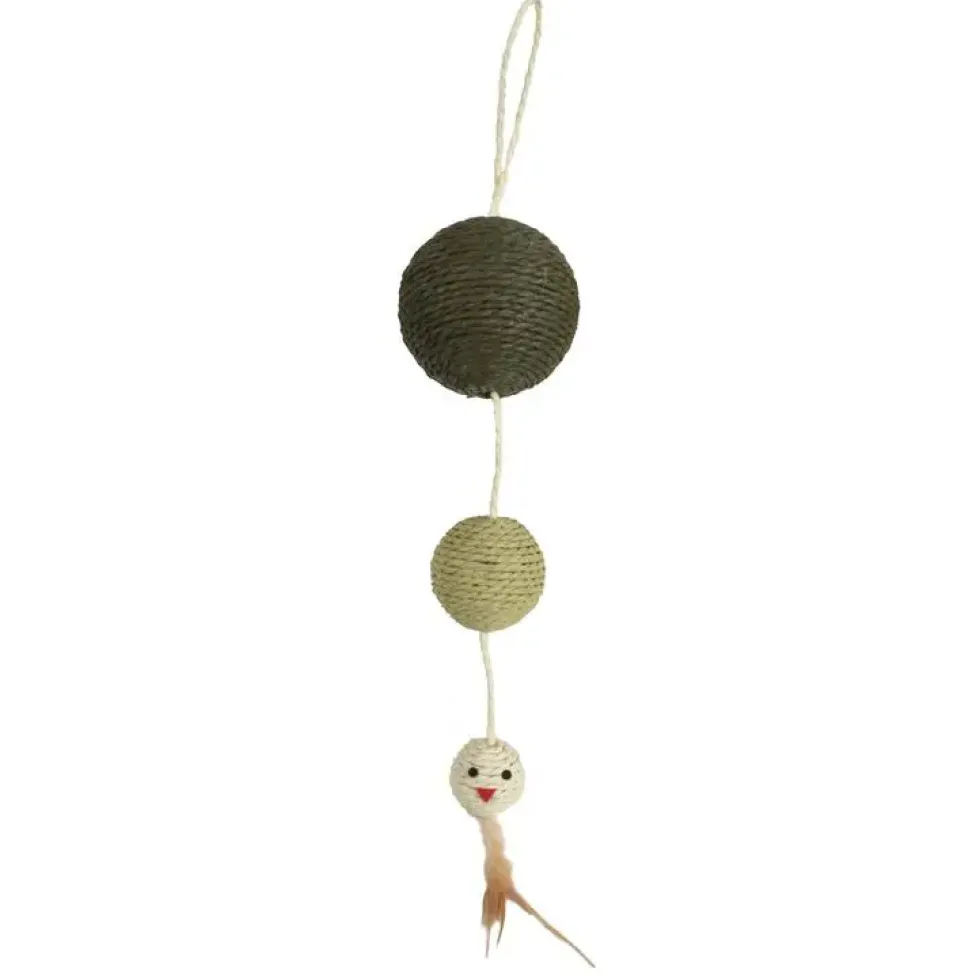Jouet à griffer pour chat coloris vert Bobby Plume - 55 x 12 cm