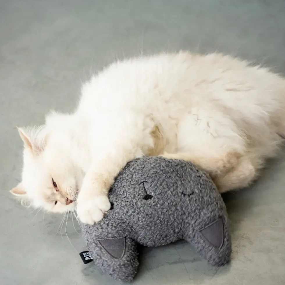 Jouet pour chat coloris gris coussin à remplissage d'herbes Happy Cat D&D Home Zoran - 19 x 5 x 16 cm