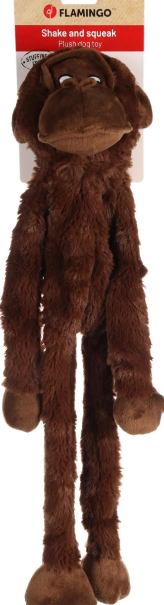 Jouet pour chien coloris marron peluche singe Flamingo Madina - Taille S 17 x 12 x 57 cm