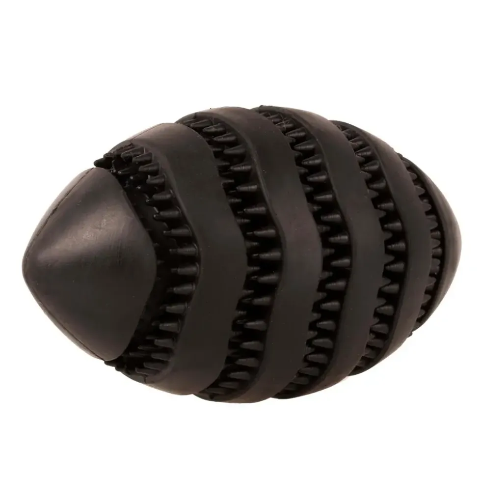 Jouet pour chien en caoutchouc coloris noir distributeur de friandises rugby Bite Me Nibble - Taille S 11 x 6 x 6 cm
