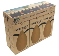 Kit tout équipé d'arrosage autonome en terre cuite Guirland-Oyas® - 1,5 m (3 oyas en taille M)