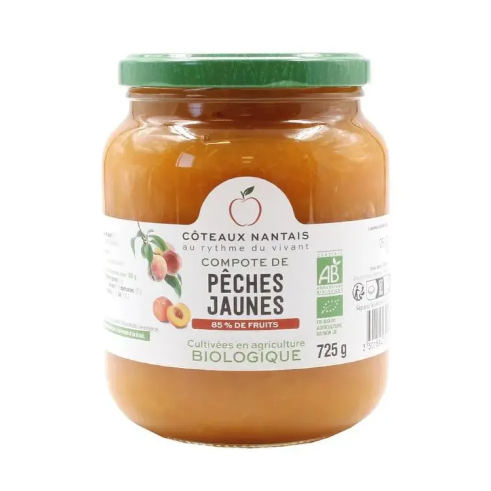 La Compote de Pêches Jaunes pot en verre 725g