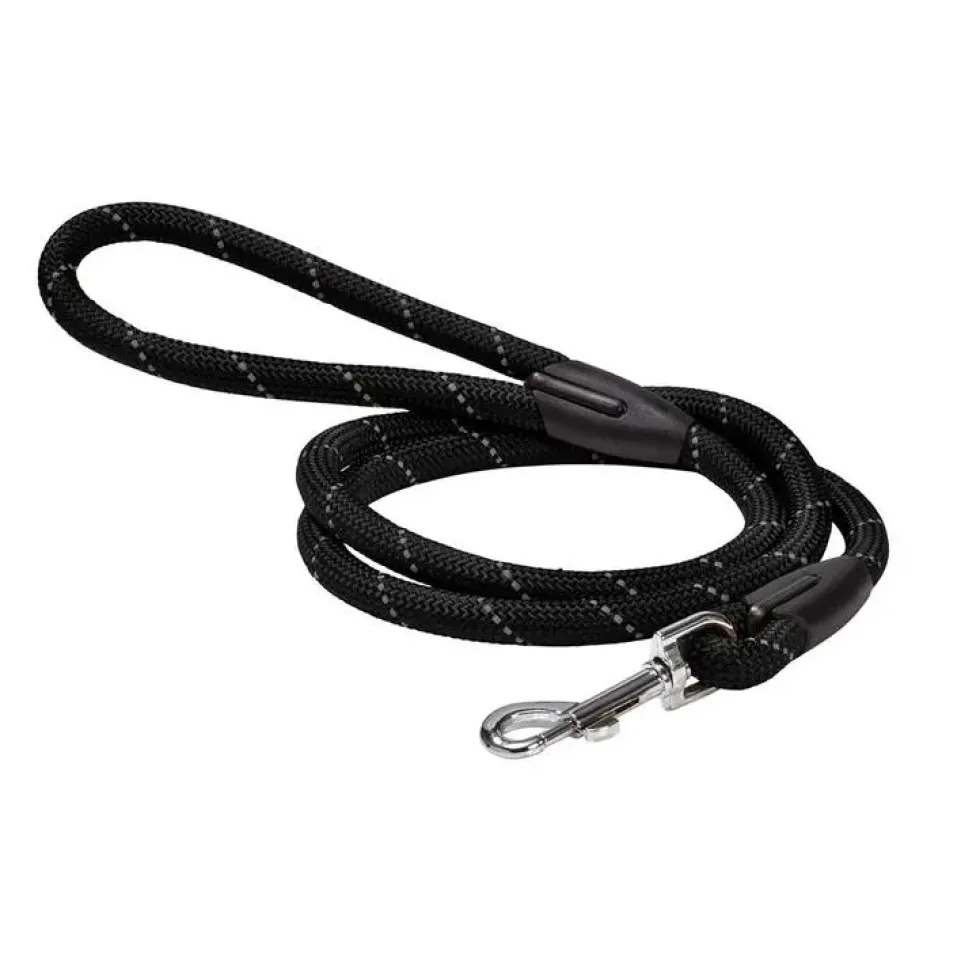 Laisse pour chien en nylon rond coloris noir Bobby - 1,2 m