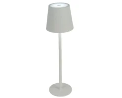 Lampe de table rechargeable coloris blanc à LED blanc chaud - Ø 11 x H 37 cm