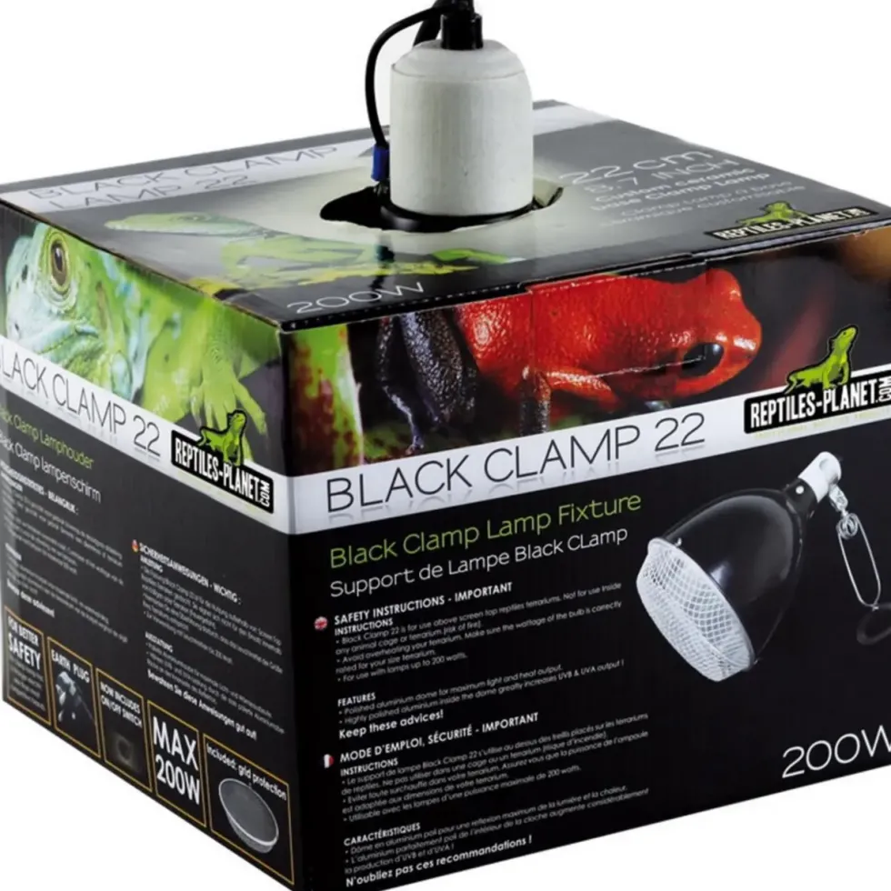 Lampe pour vivarium Reptile Planet Black Clamp 22 - Ø 22 x H 24,5 cm