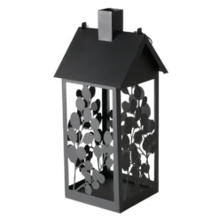 Lanterne Calypso coloris noir en métal - 19 x 19 x 45 cm