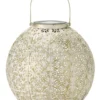 Lanterne Damasquette coloris beige effet blanc froid en métal Smartgarden - 18 x 18 x 18 cm