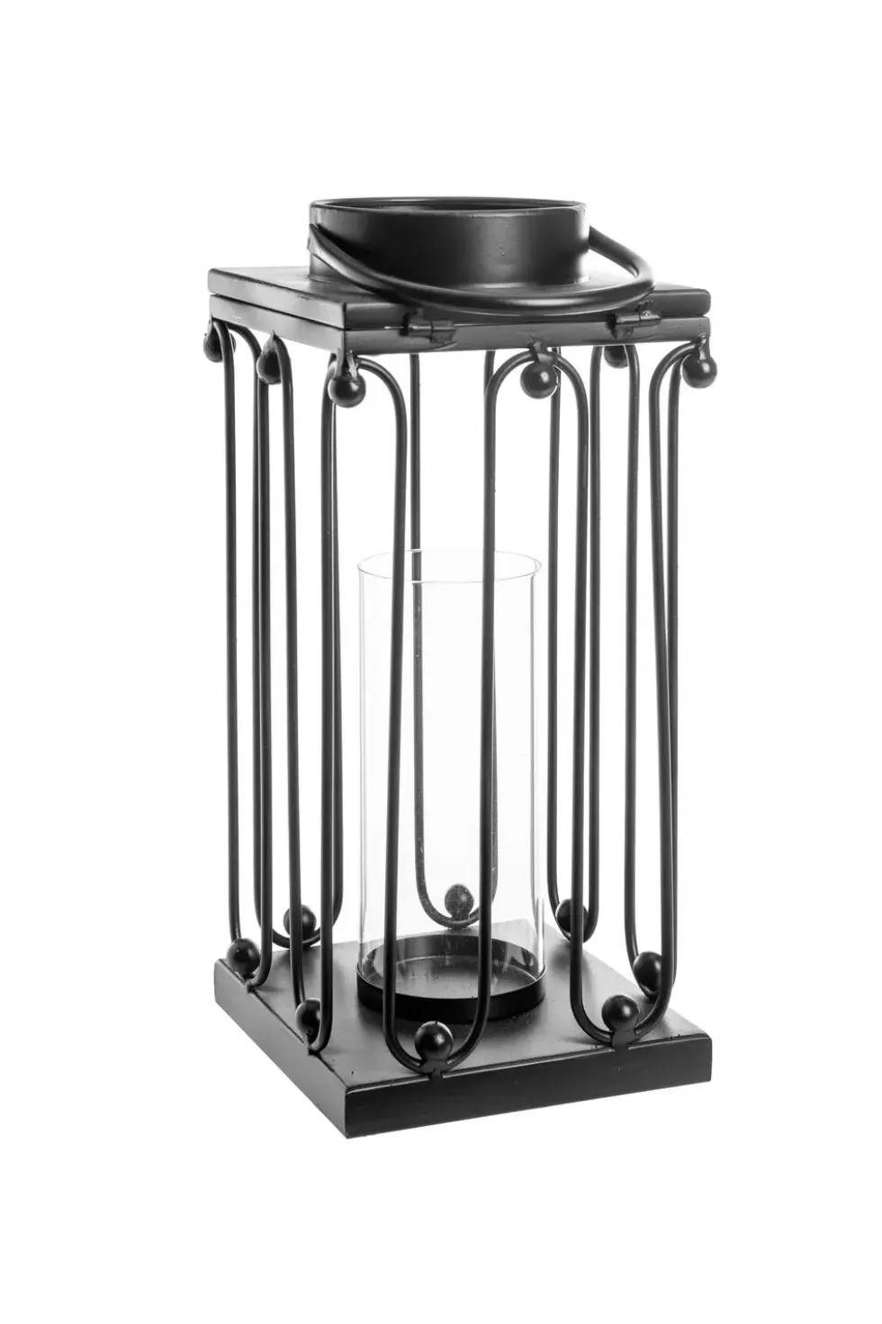 Lanterne en métal arabesques coloris noir grand modèle
