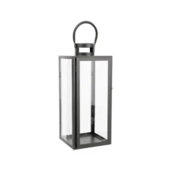 Lanterne en métal gris Arana moyen modèle - 17 x 18 x 40 cm