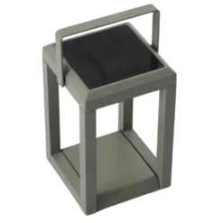 Lanterne solaire en aluminium vert amande Oxalis - 16 x 16 x 25 cm