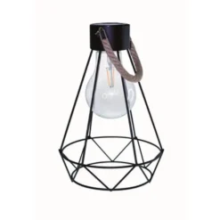 Lanterne solaire métal noir Maxi Britt à LED blanc chaud H 30 cm