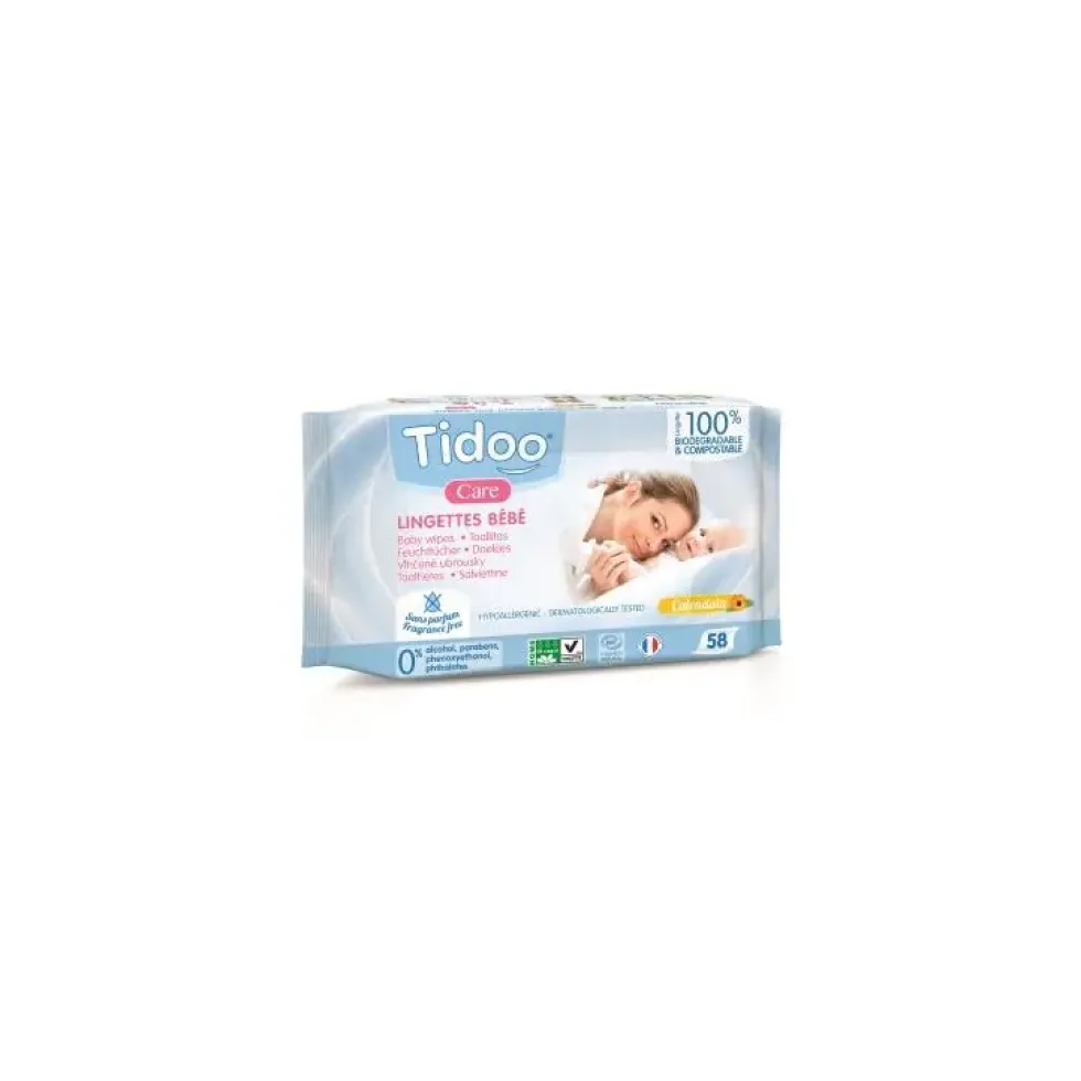 Lingettes sans parfum ultra douces 58 pièces