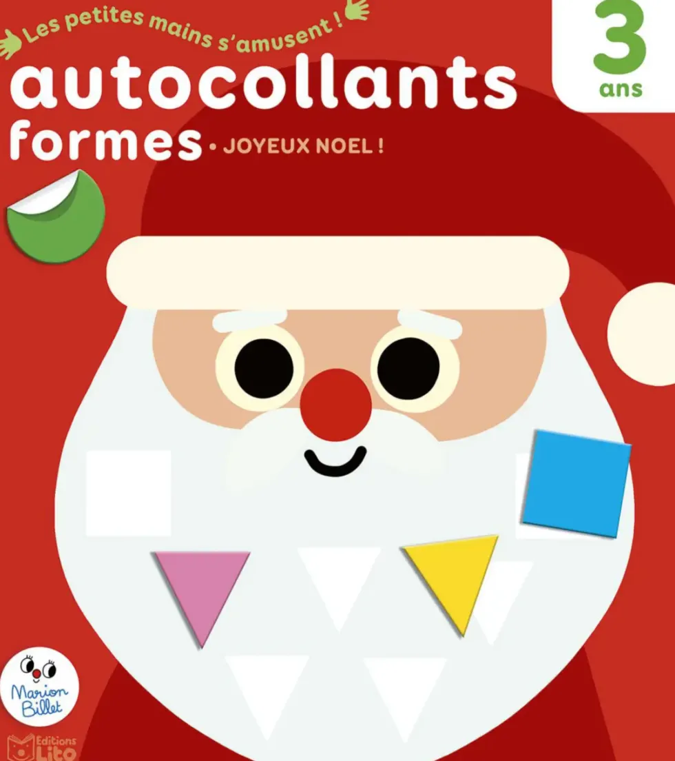 Livre d’autocollants "Joyeux Noël" aux Éditions Lito collection Les petites mains s’amusent 3 ans