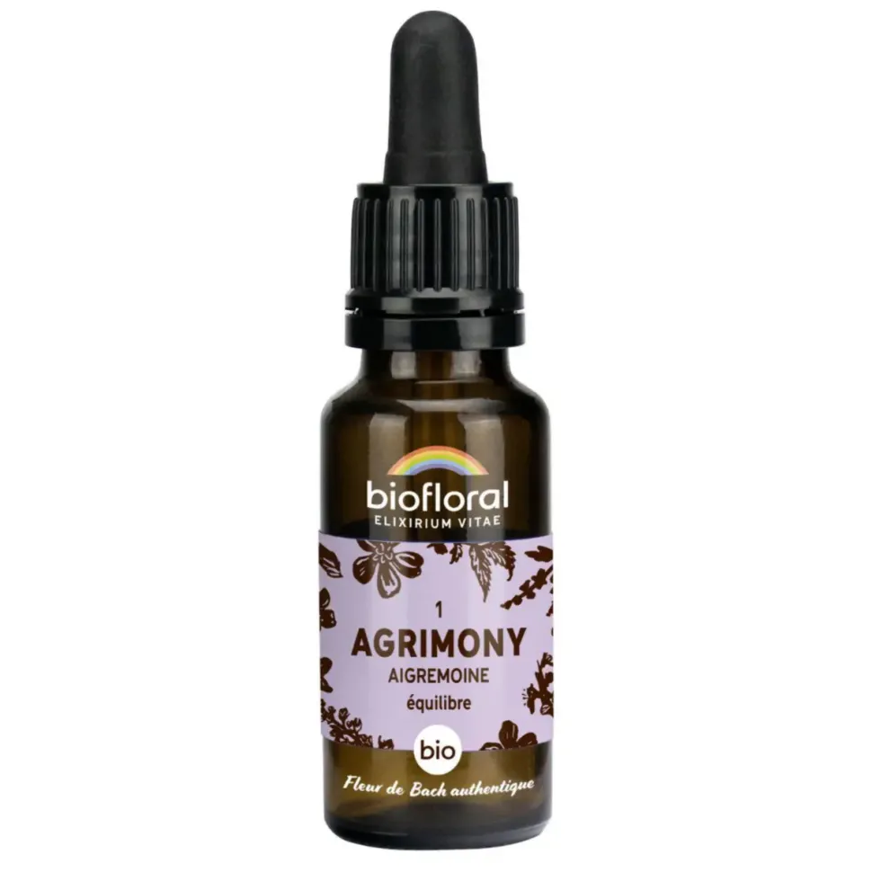 Élixir n°1 Biofloral d’aigremoine en flacon de 20 ml