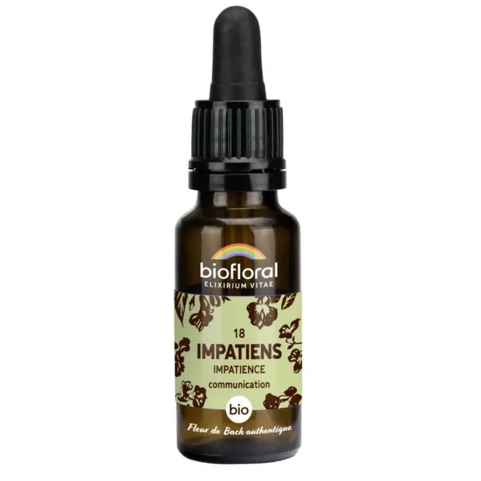 Élixir n°18 Biofloral d’impatience en flacon de 20 ml