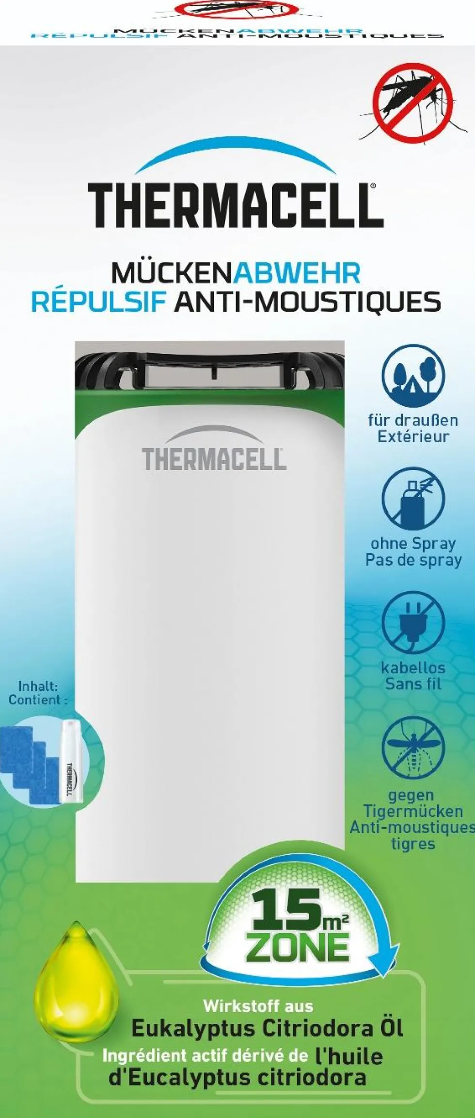 Lot de 3 plaquettes répulsif anti-moustiques blanc Thermacell - 10,4 x 10,4 x 23,25 cm