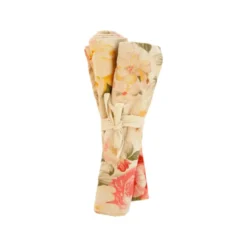 Lot de 2 serviettes en coton à motif fleuri multicolore Enora - 45 x 45 cm