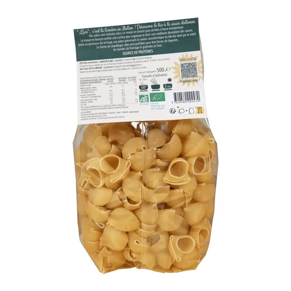 Lumaconi blancs bio Luce - 500 g