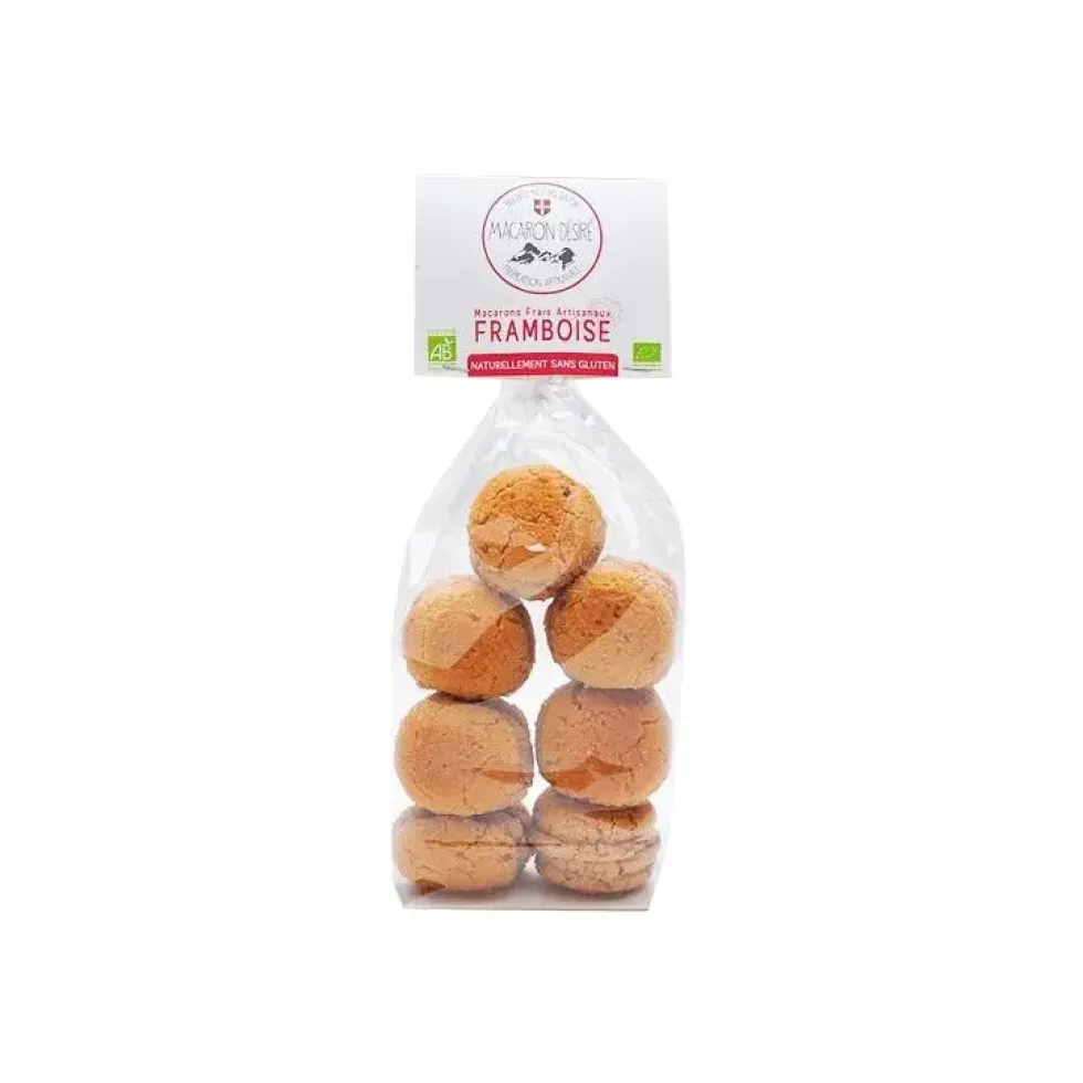 Macarons bio à la framboise Biscuit bio des Savoie - 150 g