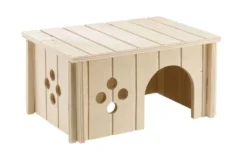 Maison rectangulaire pour cochon dinde coloris marron en bois