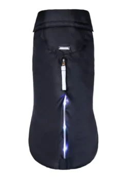 Manteau imperméable pour chien coloris noir Wouapy LED - Taille 42