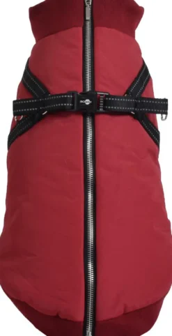 Manteau pour chien coloris bordeaux avec harnais intégré Bobby Easy - Taille 32S