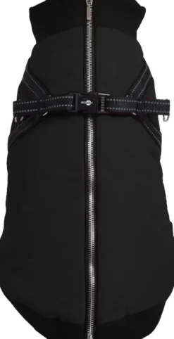 Manteau pour chien coloris noir avec harnais intégré Bobby Easy - Taille 28XS