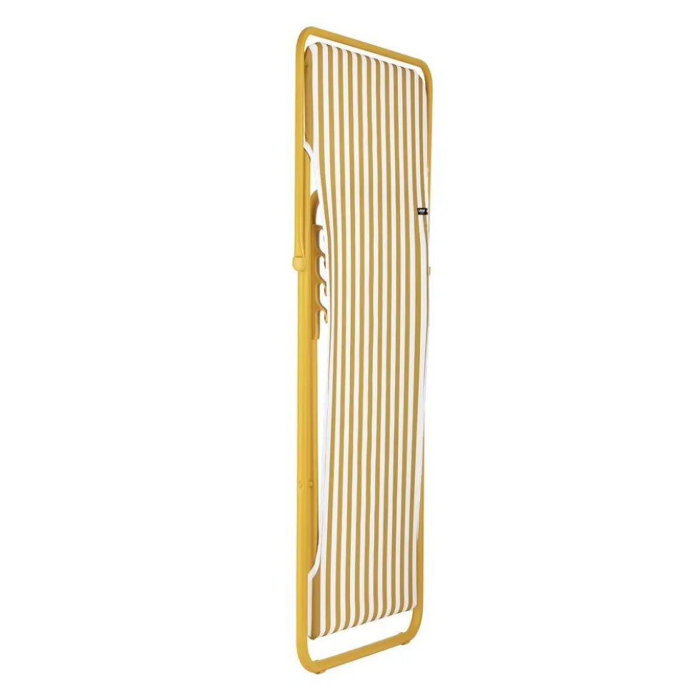 Maxi transat colorblock rayure miel Lafuma coloris jaune en polyester - 62 x 83 x 91 cm