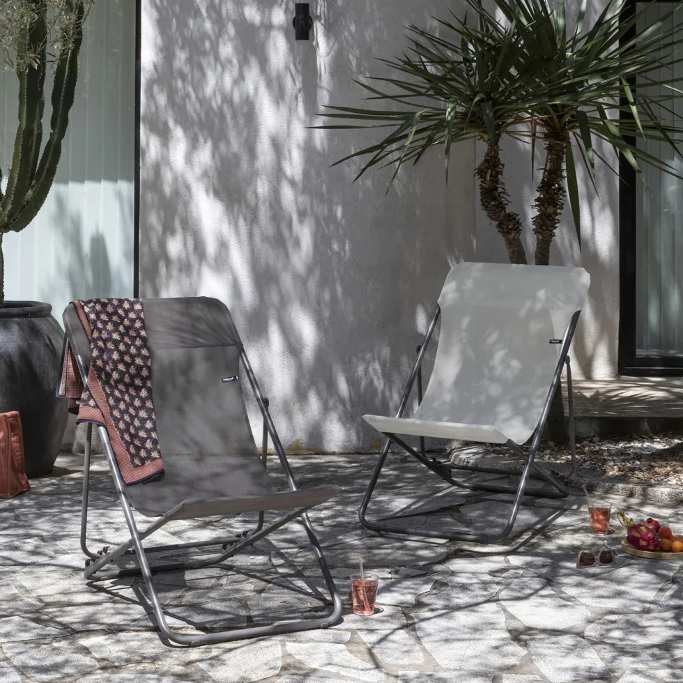 Maxi transat gris 94 x 62 x 83 cm