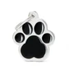 Médaille classic grande patte noire pour chien en acier