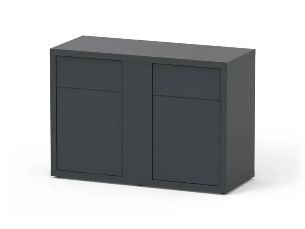 Meuble pour aquarium en bois coloris gris foncé 2 portes Aquatlantis Sublime Ultra 120 - 120 x 50 x 83 cm