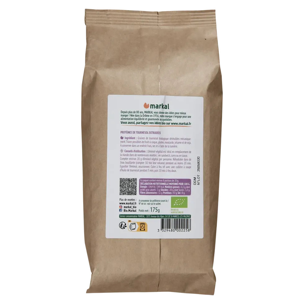 Émincé végétal tournesol bio Markal - 175 g
