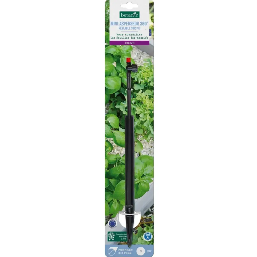 Mini asperseur 360° réglable sur pic botanic® - Arrosage goutte à goutte
