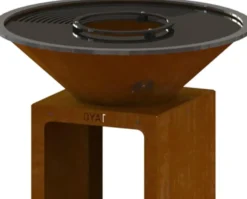 Mini rebord de rétention pour brasero B.B.O D.58-D.68 Oyat coloris gris en acier brut - Ø 26 cm