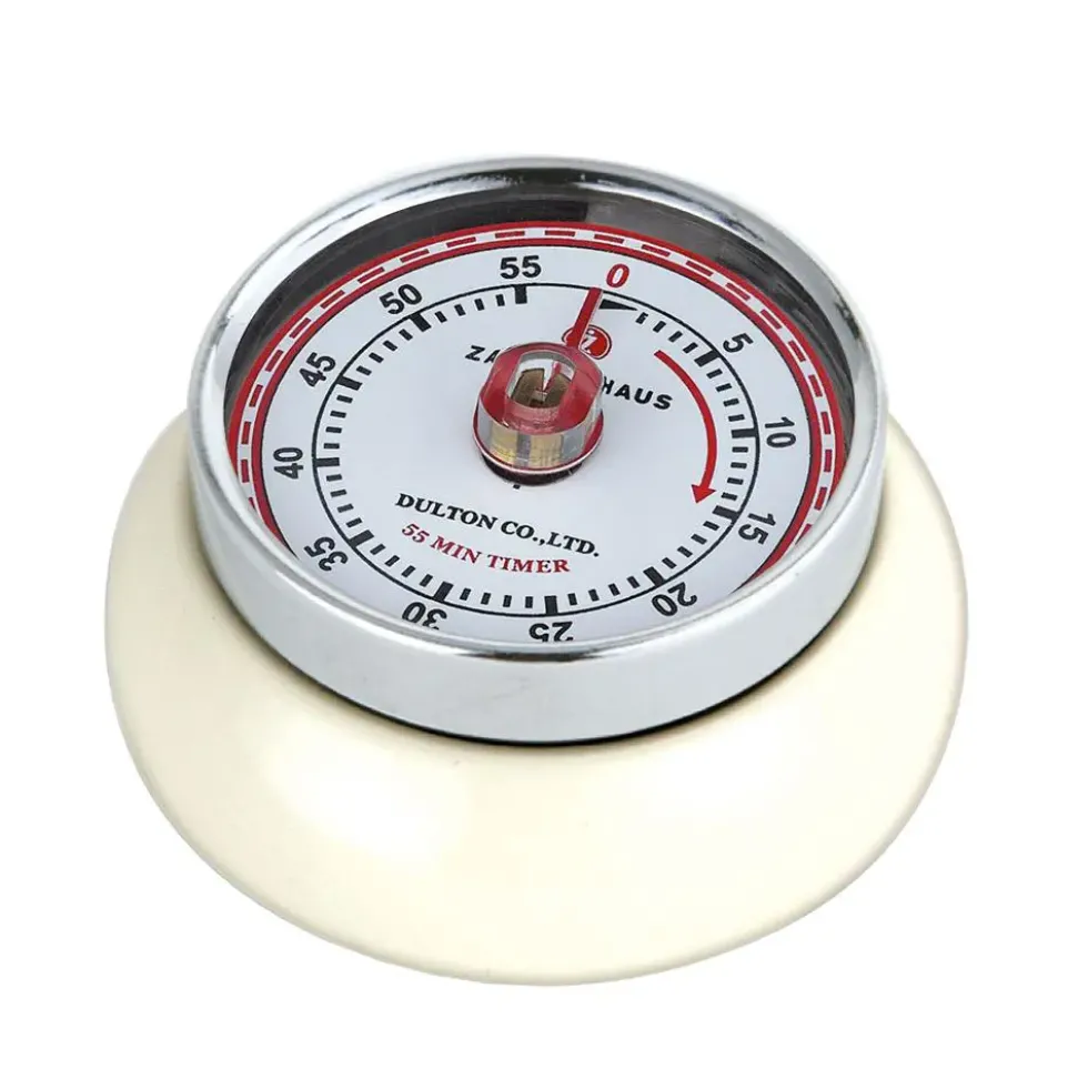 Minuteur en acier coloris crème Zassenhaus Speed - Ø 9,2 x H 4 cm