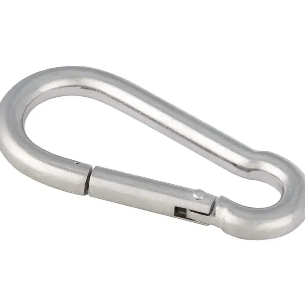 Mousqueton en inox 8 x 4 cm