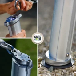 Mât pour voile d'ombrage téléscopique coloris gris en aluminium Gard&Rock - Ø 10 cm