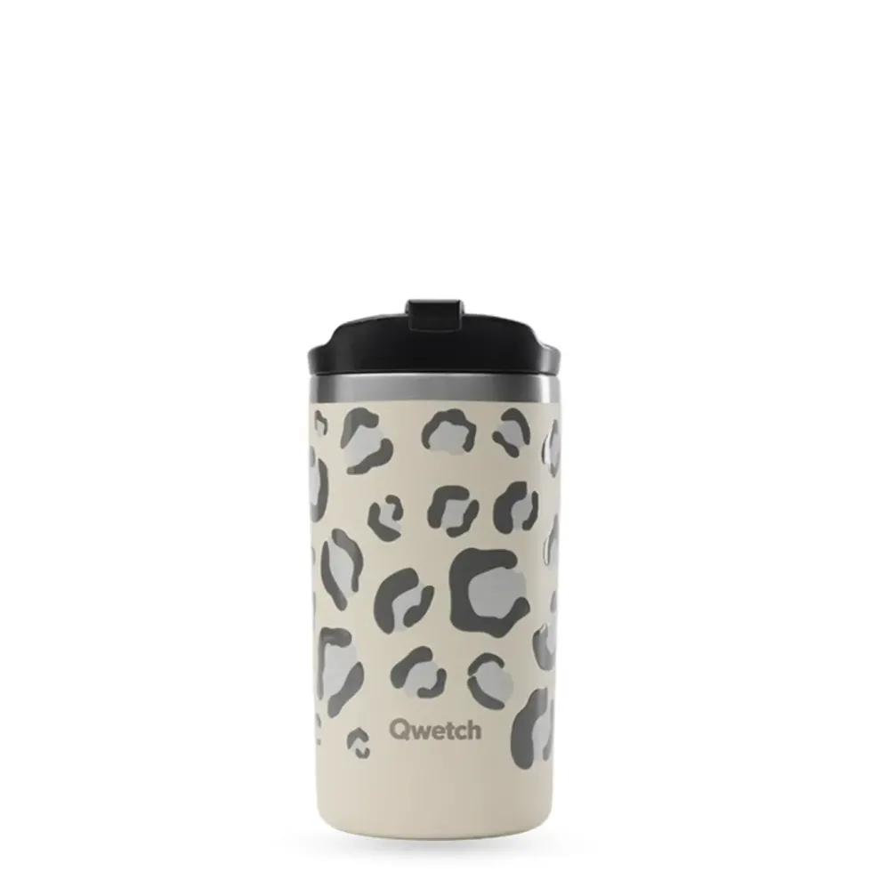 Mug de voyage isotherme travel mug Wild en inox coloris beige Qwetch - 350 ml
