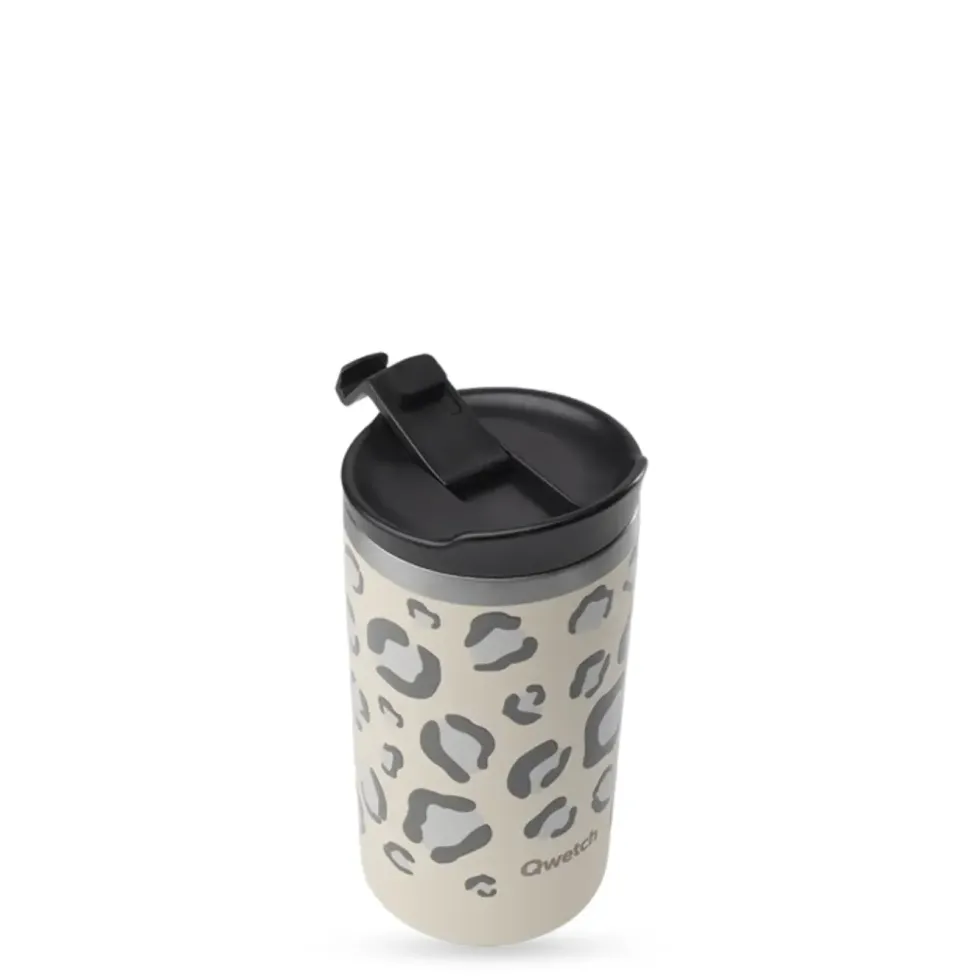 Mug de voyage isotherme travel mug Wild en inox coloris beige Qwetch - 350 ml