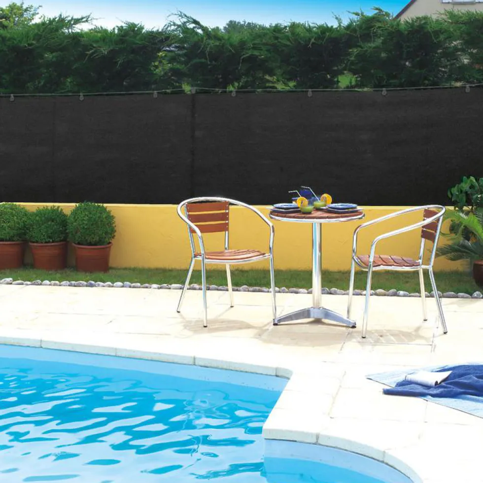 Natte brise vue Totaltex noir en polyéthylène 10 m x 150 cm
