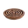 Objet décoratif labyrinthe vintage en bois d’acacia naturel - Ø 15 cm
