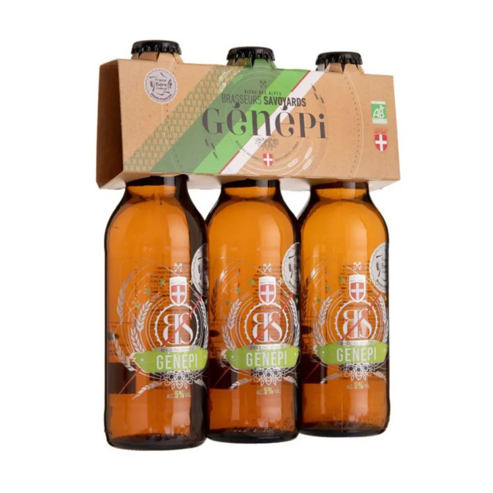 Pack bière blonde bio au génépi Brasseurs Savoyards - 3 x 33 cl
