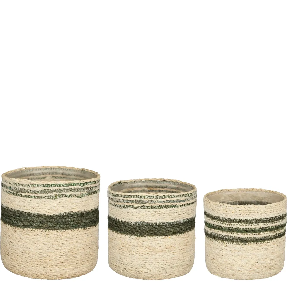 Panier en zostère coloris vert Jameson - Ø 16 x H 16 cm