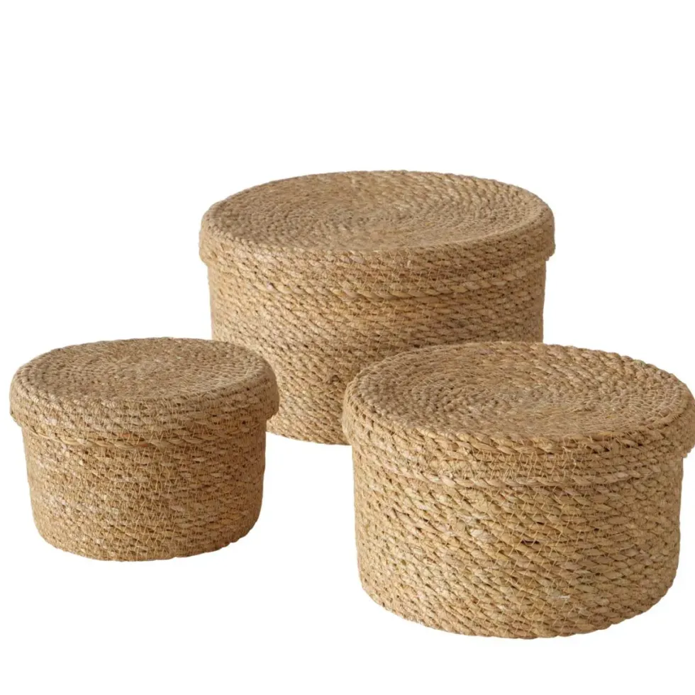 Panier rond en algues marron Sophy S - Ø 15 x H 10 cm