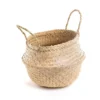 Panière jacinthe d’eau naturelle avec anse - Ø 30 x H 35 cm